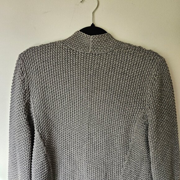 Fabiana Filippi Textured Knit Cardigan Women's Sz L Grey Cotton Designer Italy - Picture 7 of 9